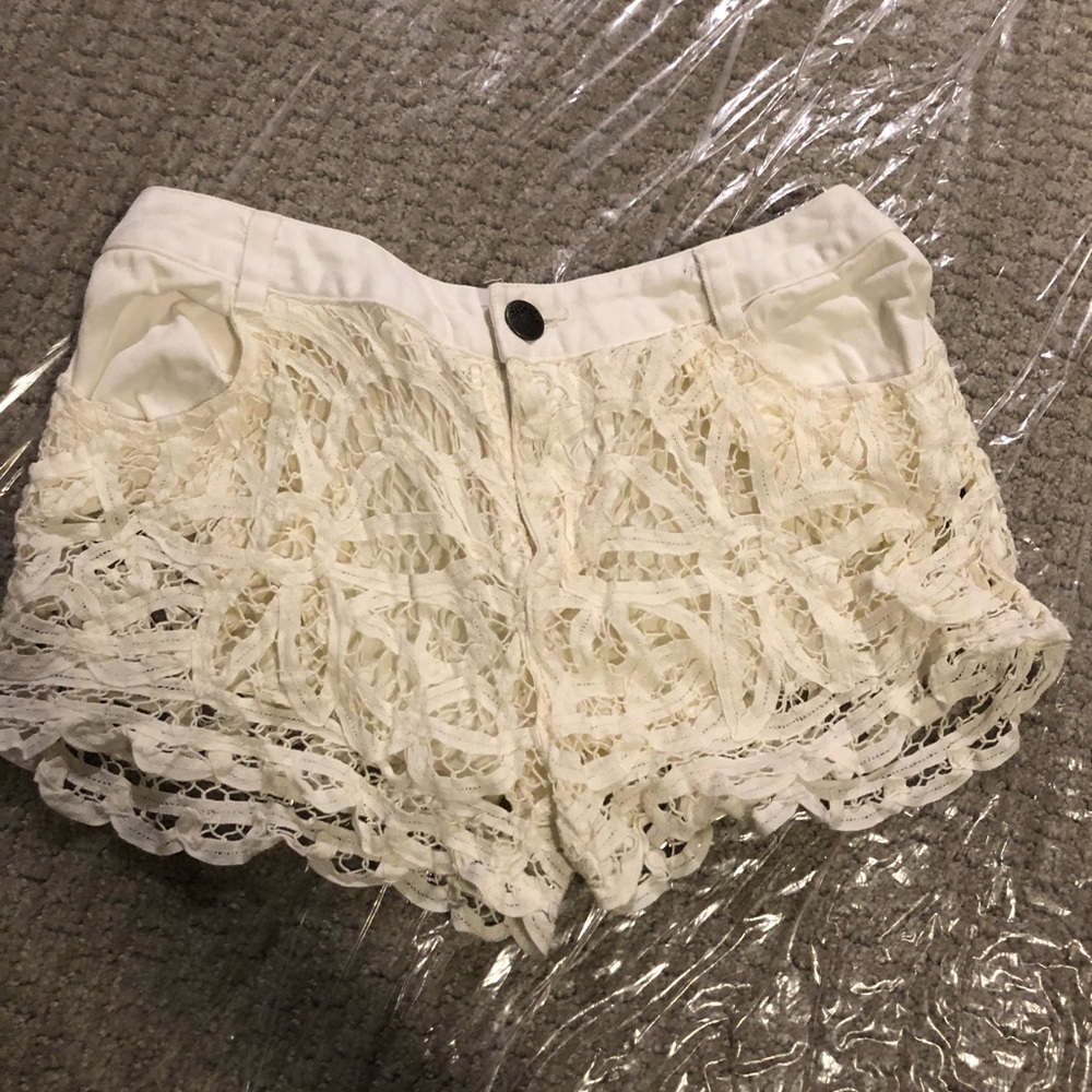 Free People Cream Lace Shorts 4